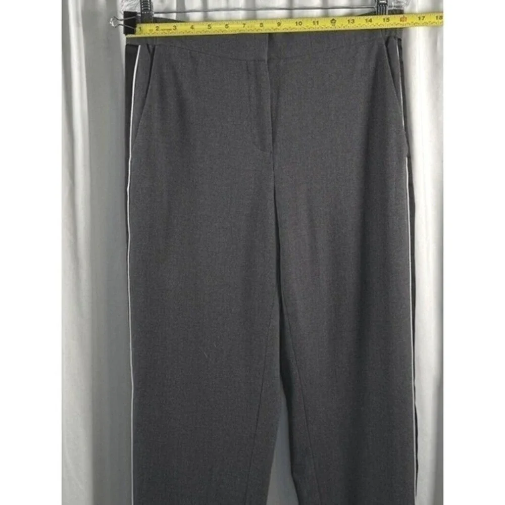 Ann Taylor Grey Tuxedo Stripe Trousers Black Side Stripe Pants M Blokecore 76-15